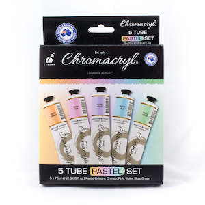 Chromacryl Acrylic Pastel Paint Set of 5 X 75ml