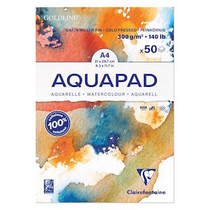 Display Surface Supplies: Clairefontaine Goldline Aquapad 300g 50 Sheet