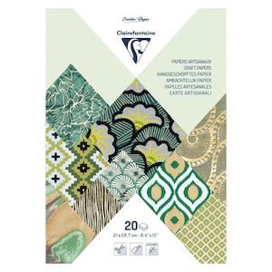 Clairefontaine Greens A4 20 Sheet 120gsm Artisian Paper Pad