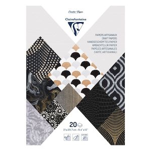 Clairefontaine Metallic Blacks A4 20 Sheet 120gsm Artisian Paper Pad