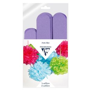 Clairefontaine Mauve Crepe Pompoms Pack of 3