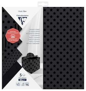 Paper Craft Stamping: Clairefontaine Flocked 185gsm 30.5x30.5cm Cutting Paper Pack of 5