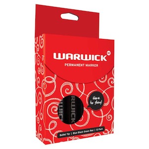 Markers: Warwick Marker Assorted Bullet Tip Permanent Box Of 12