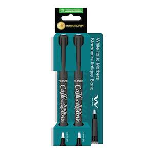 Pencil Case Backpack: Manuscript Callicreative Italic White Markers Set Of 2