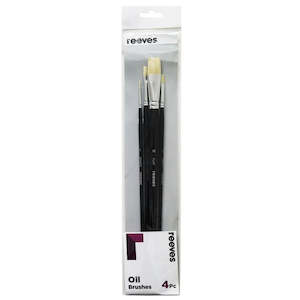 Reeves: Reeves Oil Hog Long Handle Brushes Set of 4