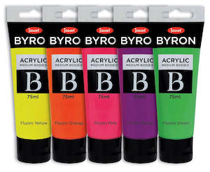 Jasart Byron 75ml Fluorescent Acrylic Paints Set Of 5