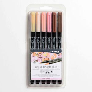 Lyra: Lyra Skin Tones Aqua Dual Brush Markers Pack of 6