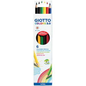 Giotto: Giotto 3.0 Assorted Colouring Pencils Pack of 6