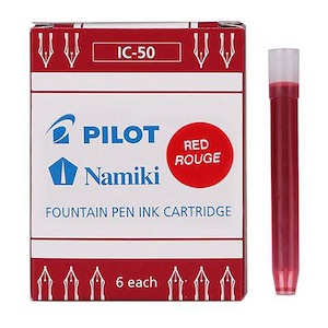 Pilot: Pilot Fountain Pen Ink Cartridge Red, Pack of 6 (IC-50-R)