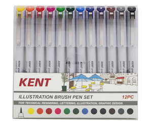 Kent: Kent Graphic Illustration Brush Pens Set Of 12