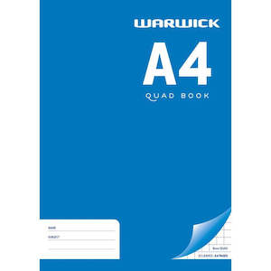 Back To School: Warwick Exercise Book 32 Leaf A4 Quad 8mm