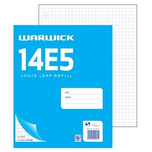 Warwick Refill 14e5 Loose Leaf 40 Leaf 7mm Quad 255x205mm