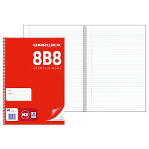 Back To School: Warwick Exercise Book 8b8 50 Leaf A4 Spiral Ruled 7mm