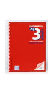 Back To School: Warwick Exercise Book Spiral 3 Subject 150 Leaf A4 Ruled 7mm