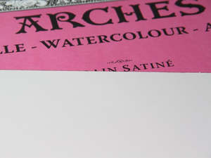 Watercolour Paints: Arches Watercolour Natural White 56x76cm 640gsm Hot Pressed Paper Pack of 5 Sheets