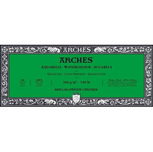 Arches Watercolour Natural White 300gsm Cold Pressed 20 Sheet Blocks