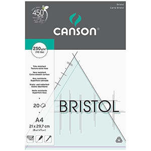 Drawing Sketching And Calligraphy: Canson Bristol 250gsm 20 Sheet Pads