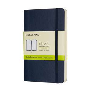 Moleskine: Moleskine Notebook Pocket Sapphire Blue Soft Cover Plain