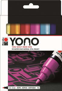 Paint Markers: Marabu YONO Acrylic Markers Bullet Tip Set Of 12