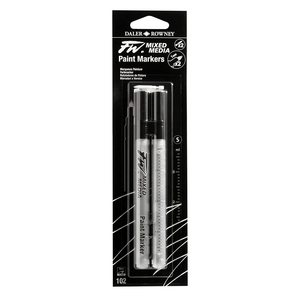 Paint Markers: Daler Rowney FW Mixed Media Hard Point Paint Marker 1mm Twin Pack