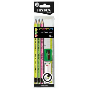 Drawing Sketching And Calligraphy: Lyra Neon Graphite HB Pencils School Set of 6
