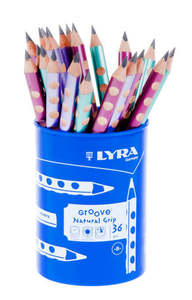 Drawing Sketching And Calligraphy: Lyra Groove Graphite 2B Metal Lacquered Pencils Pot of 36