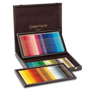 Drawing Sketching And Calligraphy: Caran D'ache Supracolour Soft Aquarelle Colour Pencil Wooden Box of 120