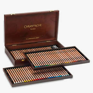 Drawing Sketching And Calligraphy: Caran D'ache Luminance 6901 Colouring Pencil Wooden Box Set of 76