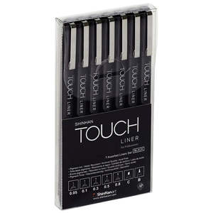 Calligraphy Writing: ShinHan Touch Liner Set of 7 Black