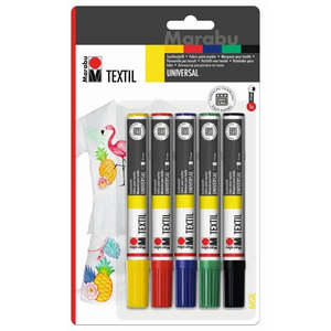 Marabu Textil Painter Markers 2-4mm Set Of 5