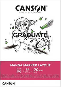 Journals Sketch And Notebooks: Canson Graduate Manga Layout 70gsm 50 Sheet Pads