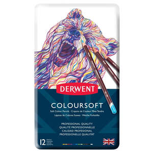 Derwent Coloursoft Pencils Tin of 12
