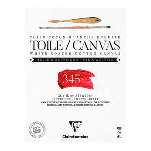 Cotton Canvas Pad White 36x48cm 345g 10sh