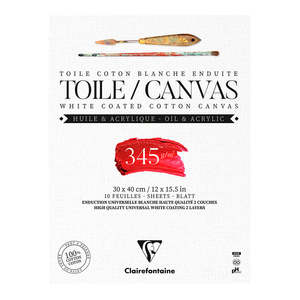 Cotton Canvas Pad White 30x40cm 345g 10sh