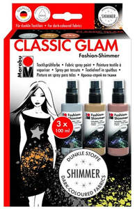 Craft Clay Modelling Resin Art: Marabu Fashion Shimmer Sprays Classic Glam Set of 3