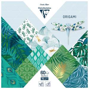 Paper Craft Stamping: Clairefontaine Vegetal 15x15cm 60 Sheet 70gsm Origami Paper