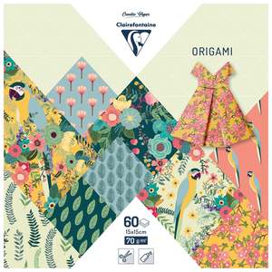 Paper Craft Stamping: Clairefontaine Kiribati 15x15cm 60 Sheet 70gsm Origami Paper