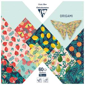 Clairefontaine Fruity Garden 15x15cm 60 Sheet 70gsm Origami Paper
