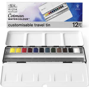Winsor & Newton Cotman Watercolour Half Pan Paints Set Of 12