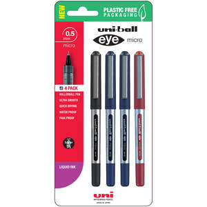 Uni Ball: Uni Eye 0.5mm Micro Capped Assorted Pens Set of 4