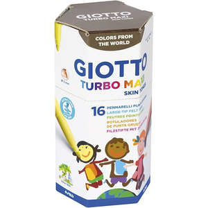 Kids Art Craft Learning: Giotto Turbo Maxo Skin Tone Felt Pens Pot of 16