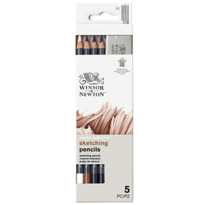 Winsor & Newton Studio Sketching Pencils Set of 4 With Eraser