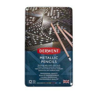 Derwent: Derwent Metallic Pencils Tin Of 12