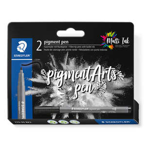 Staedtler: Staedtler Pigment Arts Fibre-Tip Bullet Nib Intense Black Set of 2