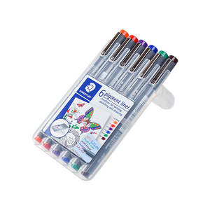 Staedtler: Staedtler 308 Coloured Pigment Liner 0.3 Assorted Deskset of 6 Set 1