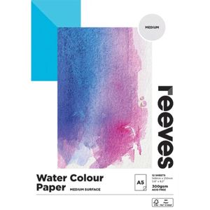 Watercolour Paints: Reeves Watercolour 300gsm 12 Sheet Pads