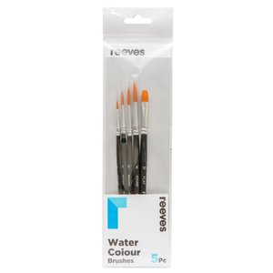 Reeves Watercolour Golden Synthetic Short Handle Brushes Set Of 5