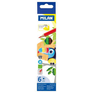 Kids Art Craft Learning: Milan Hexagonal Coloured Pencil Set of 6