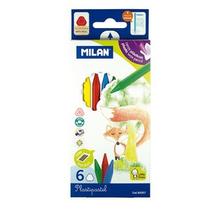 Kids Art Craft Learning: Milan Plastipastel Triangular Colouring Pencil Set of 6
