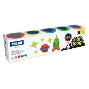 Kids Art Craft Learning: Milan Neon Colours Assorted Soft Dough Set Of 5